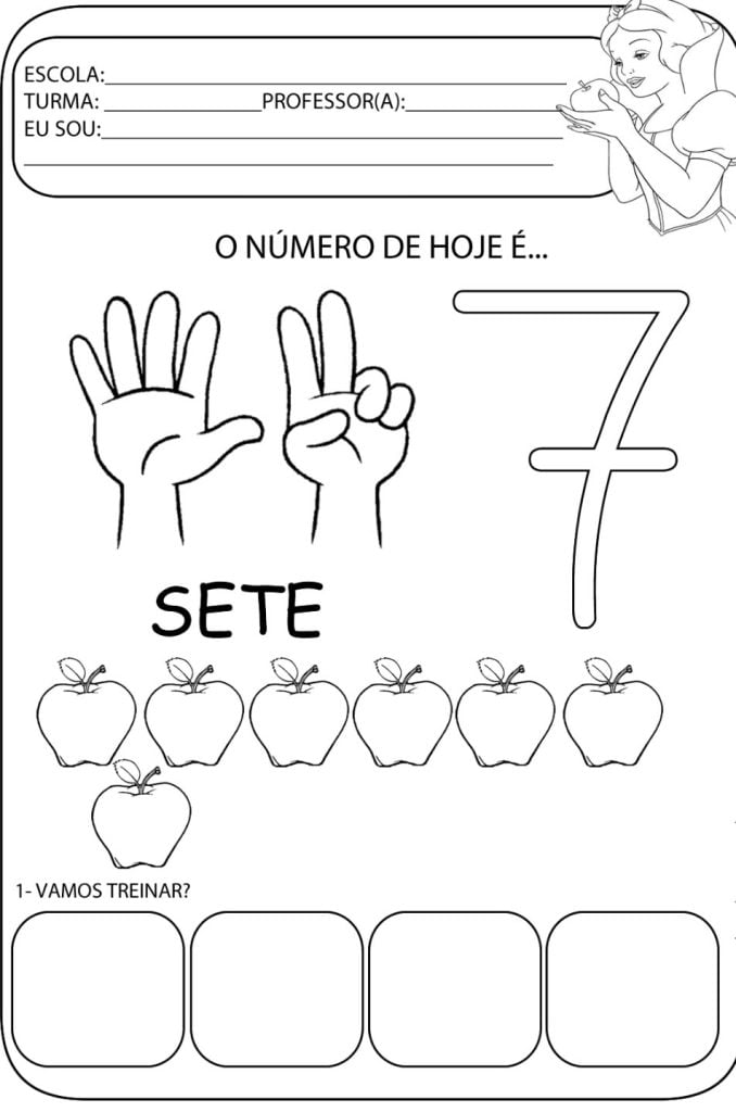 escola atividade numeral 7