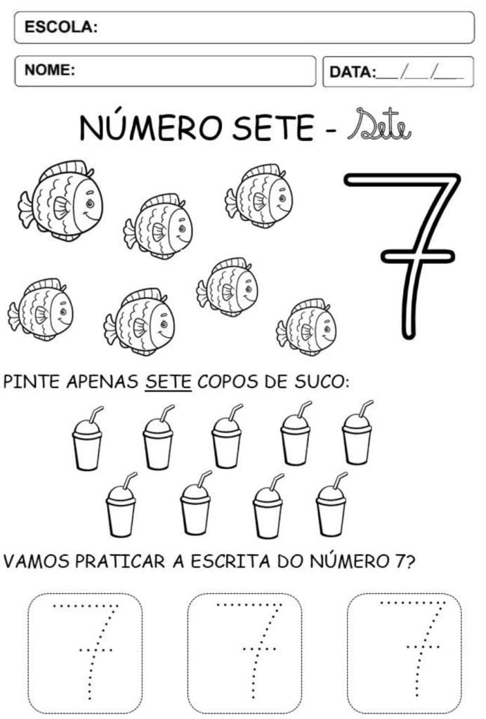 exercicios com o numero 7 atividades