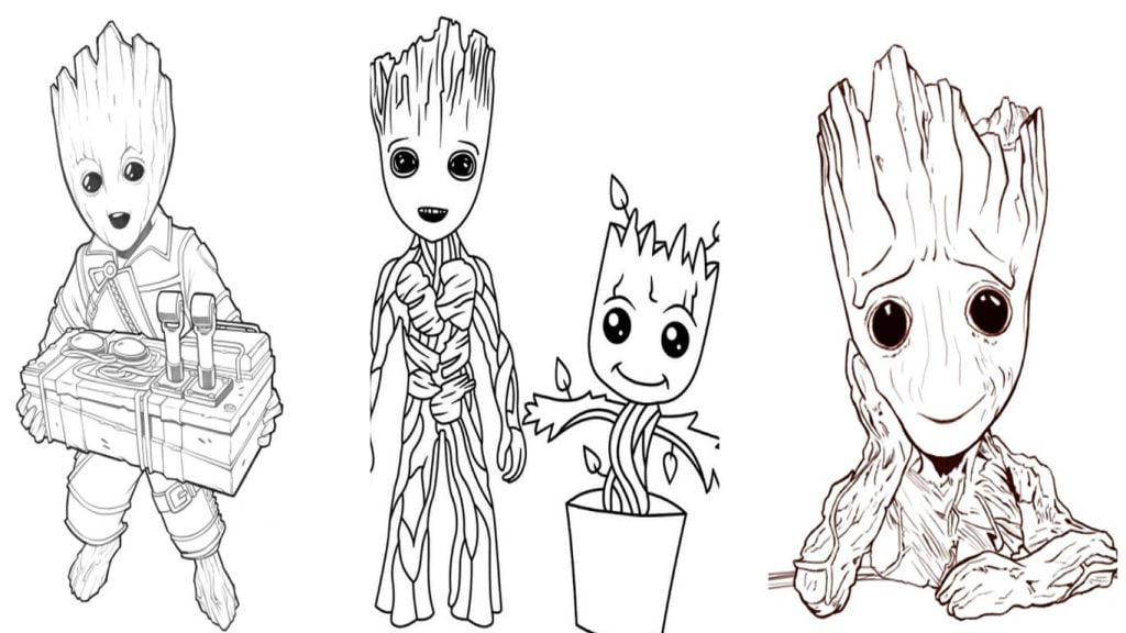 groot para colorir desenho