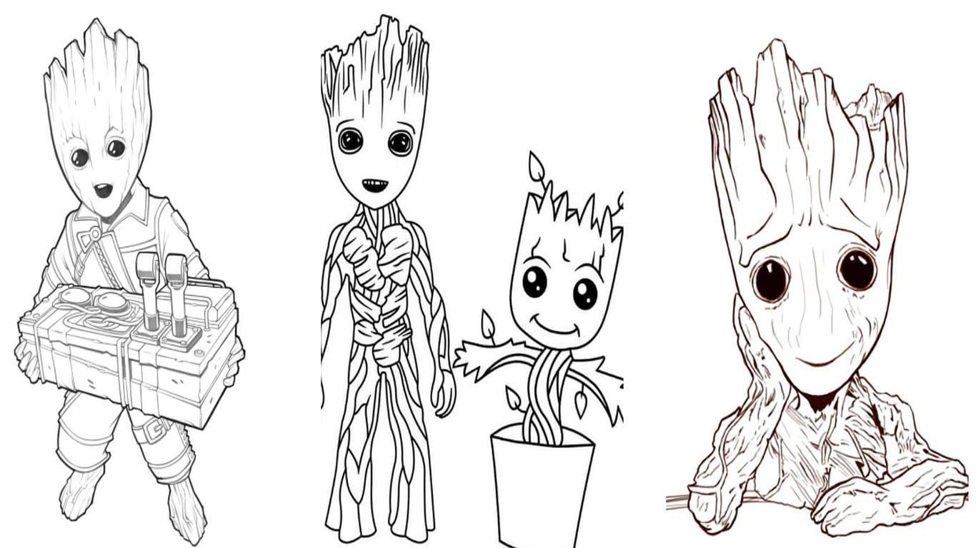 groot para colorir desenho