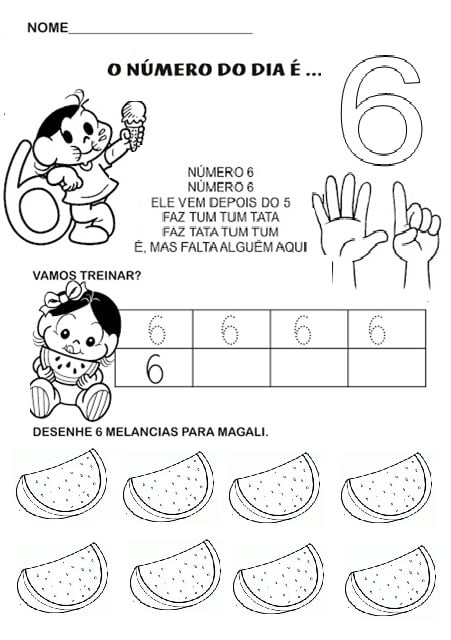 numero-6 atividades escolares