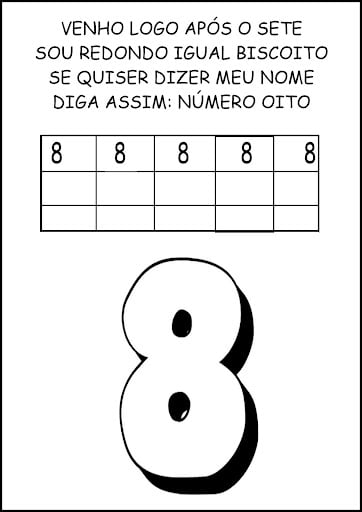 número 8 para atividade escola