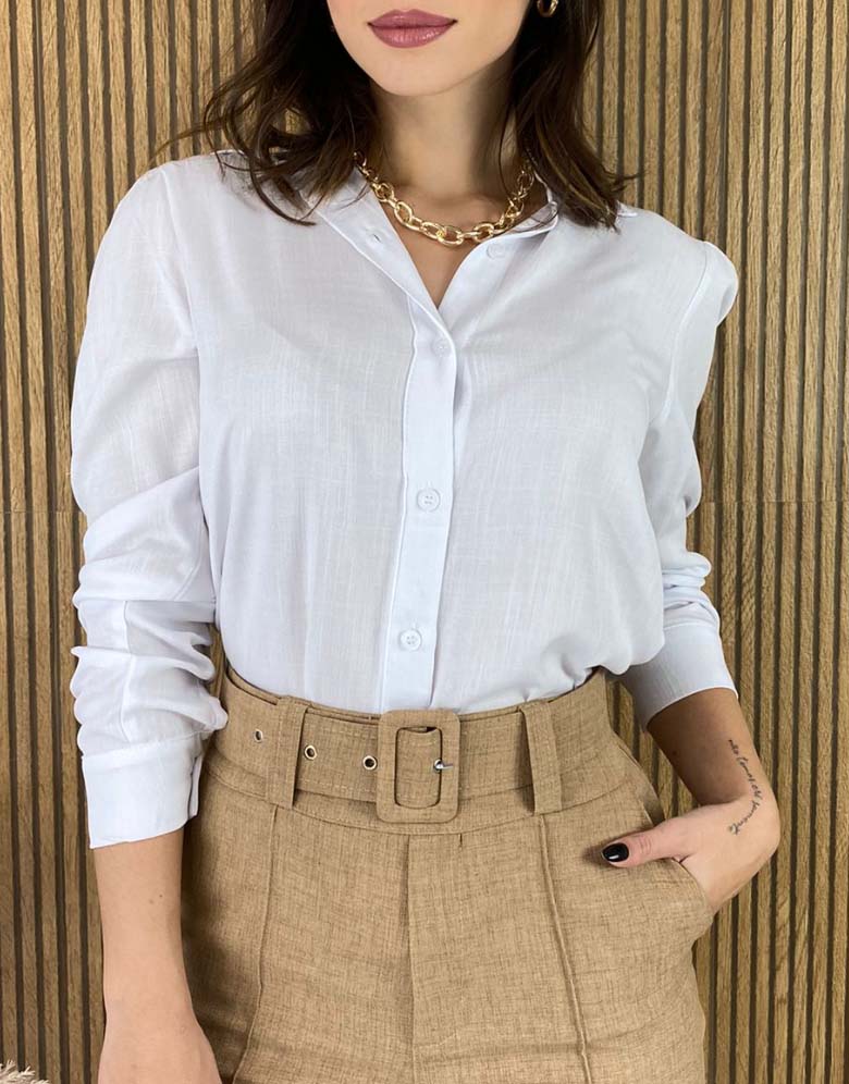 Camisa branca clássica feminina