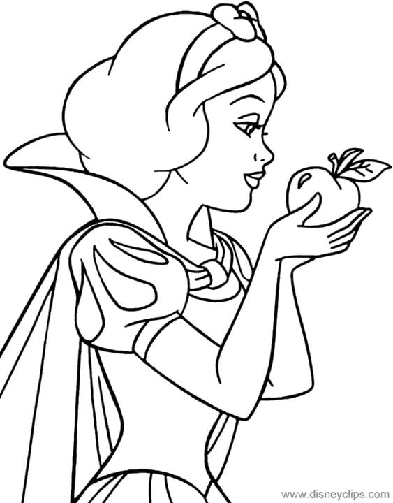 Desenhos-Disney-imprimir-branca-de-neve-com-maca