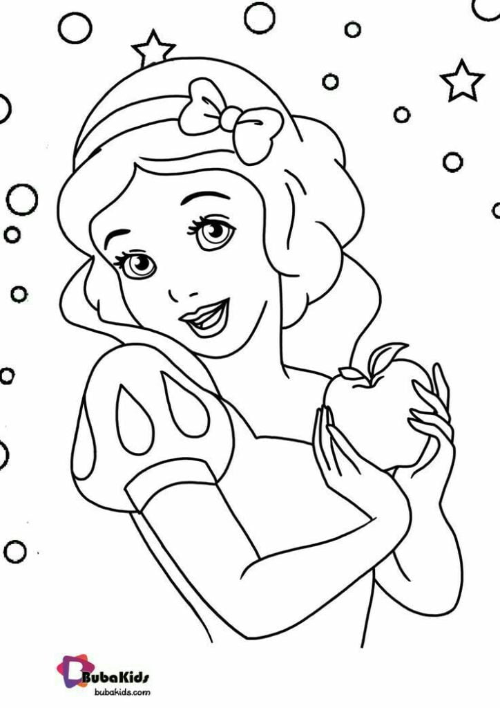 Desenhos-para-colorir-Disney-branca-de-neve-com-maca-724x1024