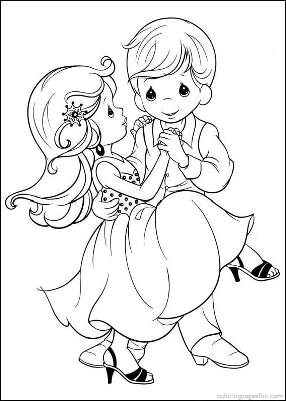 Desenhos-para-colorir-Disney-casal-e-criancas-dancando