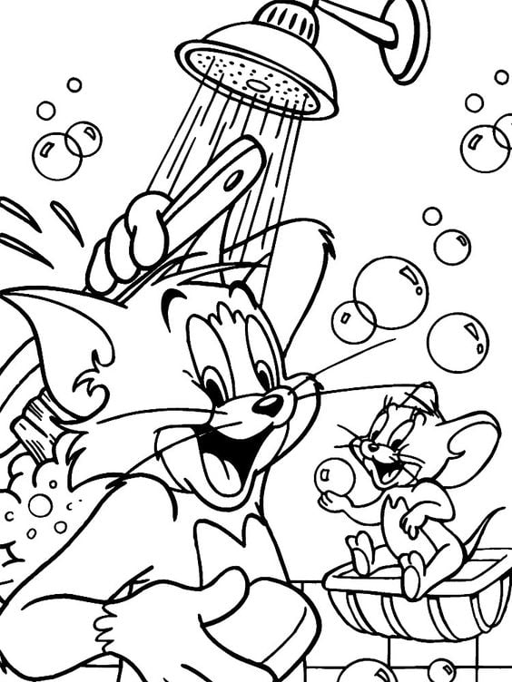 Desenhos-para-colorir-Disney-jerry-tomando-banho