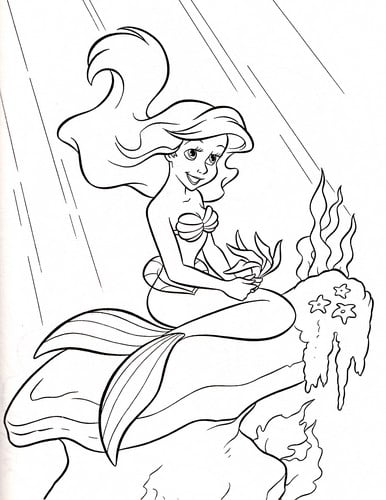 Desenhos-para-colorir-Disney-sereia-ariel