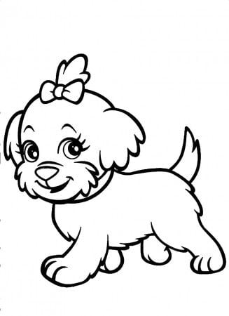 Desenhos-para-colorir-infantil-cachorro-com-lacinho