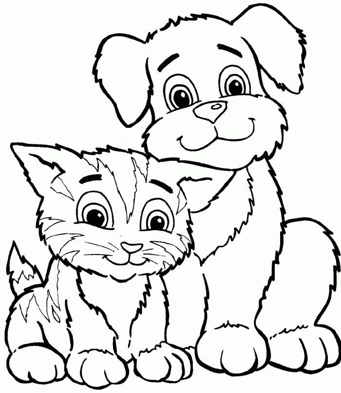 Desenhos-para-colorir-infantil-gatinho-e-cachorrinho