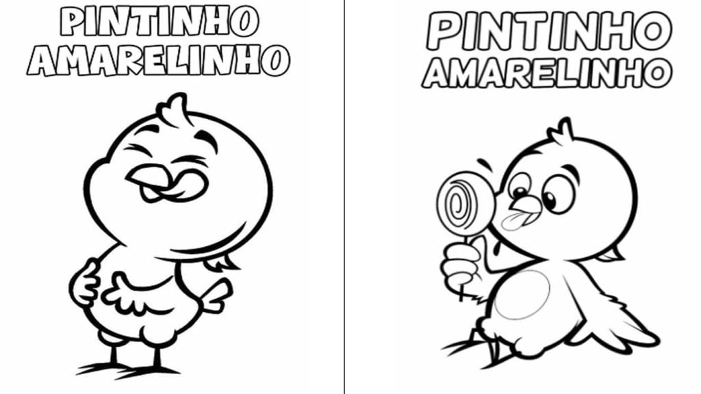 Pintinho amarelinho para colorir e imprimir