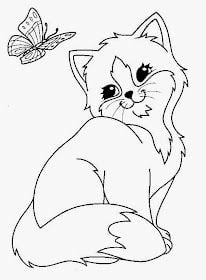 desenhos-para-colorir-gatinho-e-borboleta