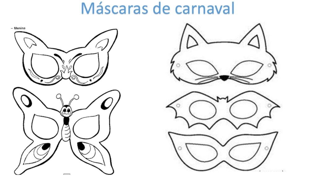 molde Máscaras de carnaval infantil