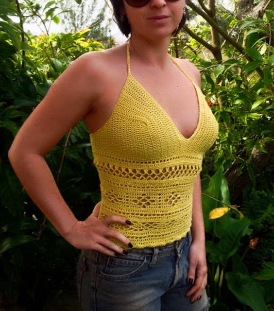 top-croche-amarelo-para-o-verao