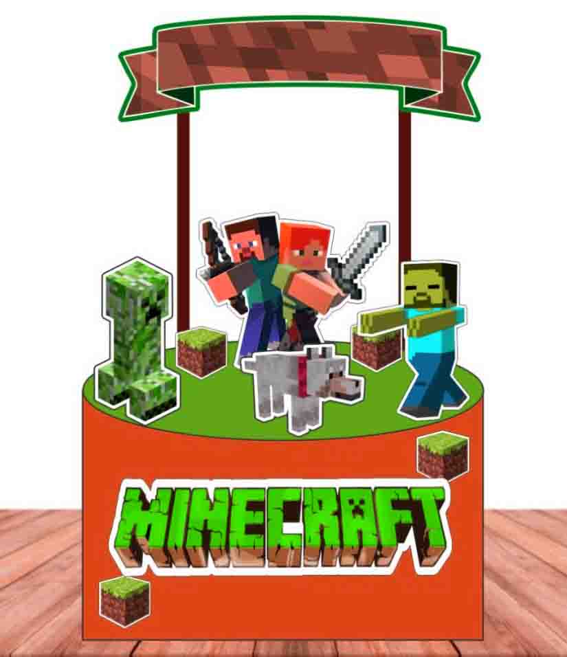 topper de bolo Minecraft