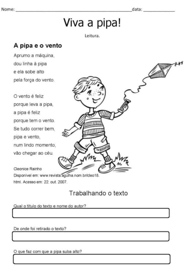 Atividades de leitura o 3 ano