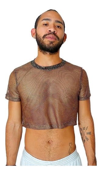 Cropped-masculino-manga-curta