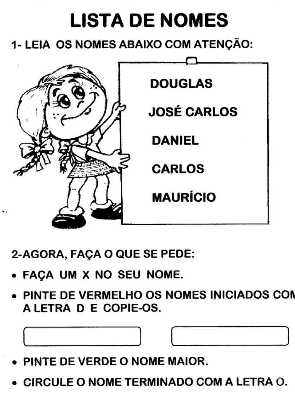 Atividades Com Nome Próprio Para Educação Infantil 0203