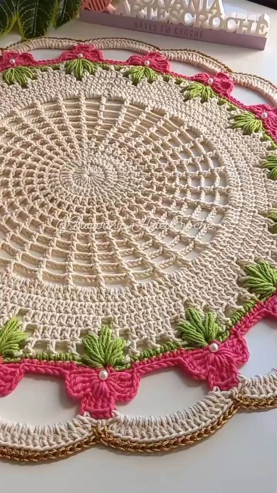 Tapete de Crochê Flores Mandala