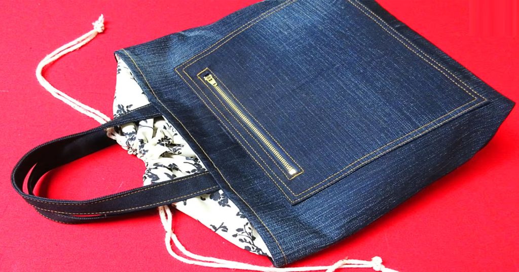 como fazer bolsa jeans e tecido