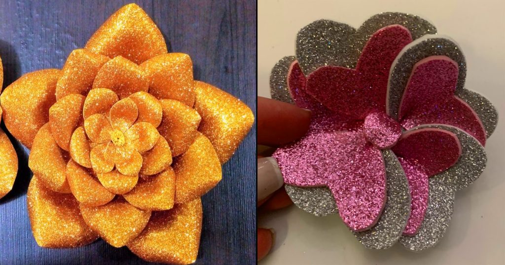 flores de EVA com glitter como fazer