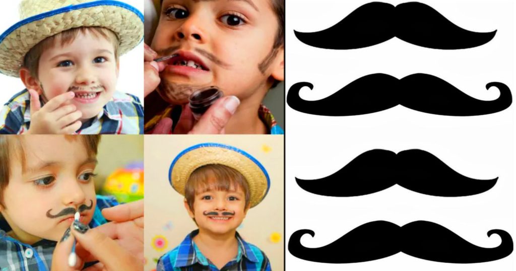 Bigode de festa junina infantil para quadrilha