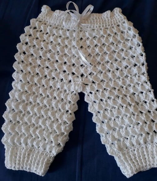 Leggings de crochê para bebe