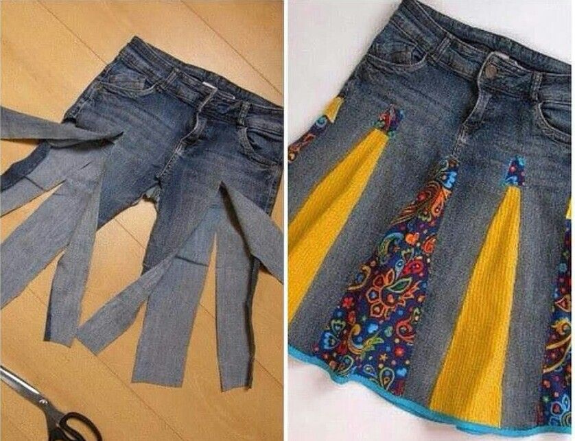 Crie uma Saia de um Par de Jeans Antigos upcycling