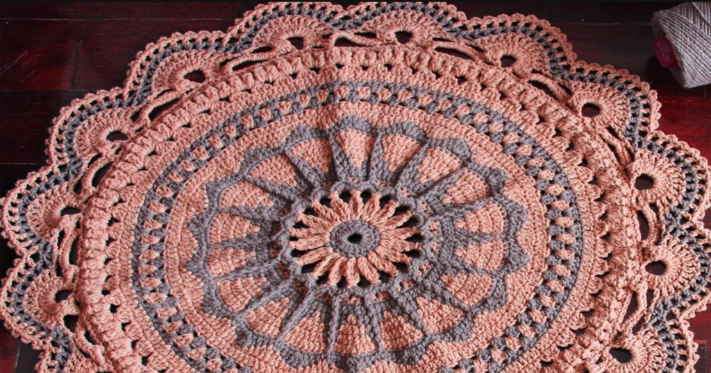 Crochê Circular mandala sousplat