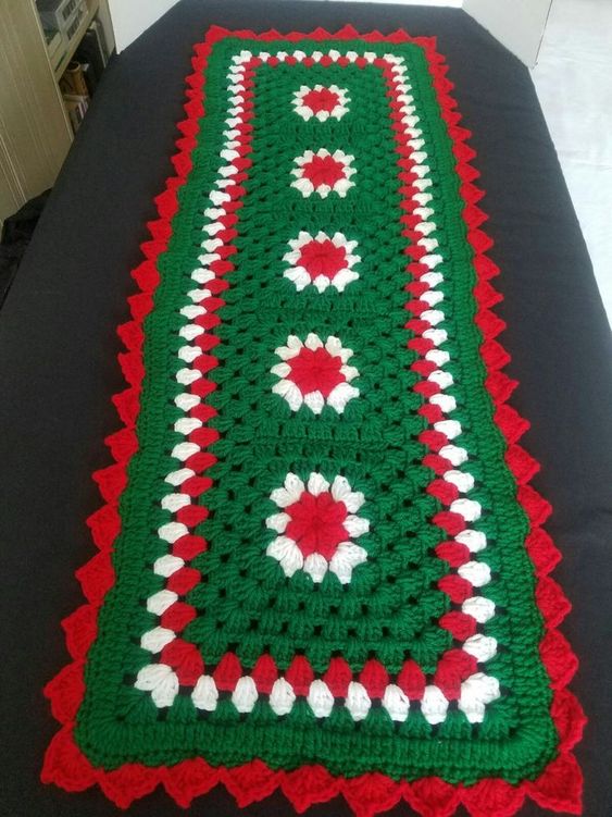 Toalhas-e-Caminhos-de-Mesa-de-croche-natal decoracao