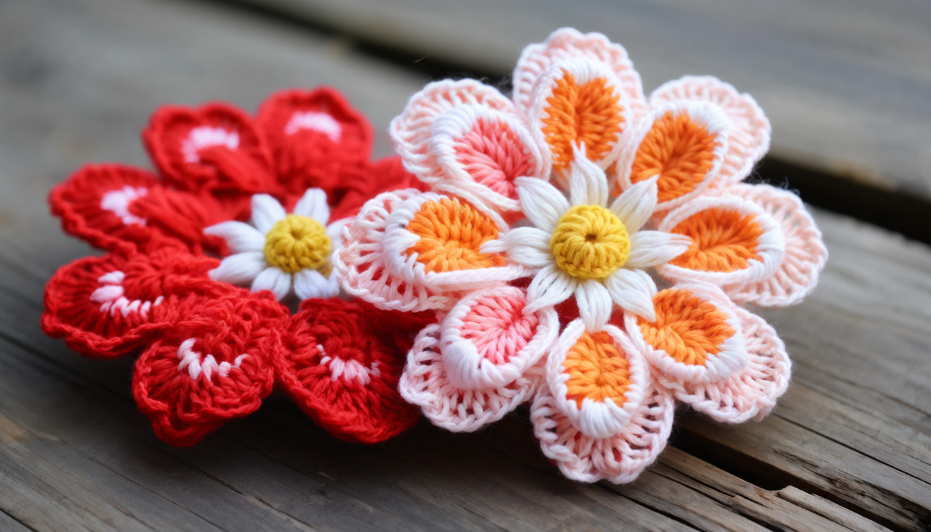 flores de croche para aplicacao