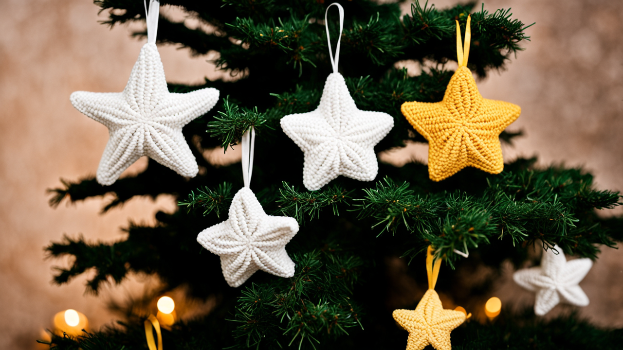 Estrelas de Natal em Crochê: Crie um Céu Estrelado para sua Árvore de Natal